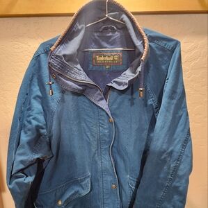 Vintage Timberland Weathergear Chore/Barn Jacket Men's Large Leather Trim Canvas